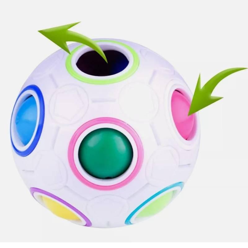 Colorful 12 Hole Magic Ball Stress Relief Toy Creative Rainbow Puzzle For Anxiety