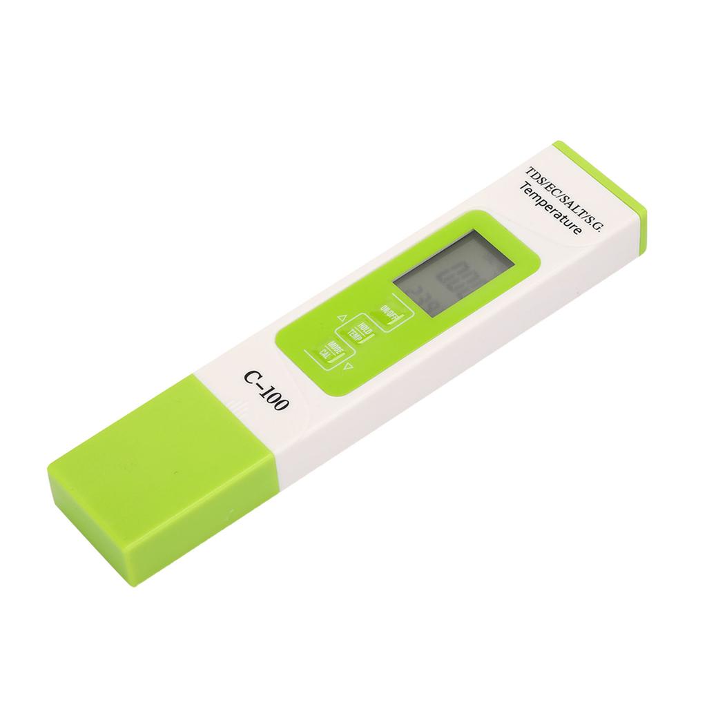C-100 5 v 1 Salinita TDS EC Tester mořské vody Multifunkční tester kvality vody s podsvícením