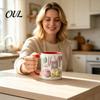 Taza de Cerámica Apta para Lavavajillas, con Diseño de Patrón de Tejido 3D, Gran Capacidad, Práctica para Microondas, Taza de Café Duradera, Taza de Té, para Amantes de las Manualidades