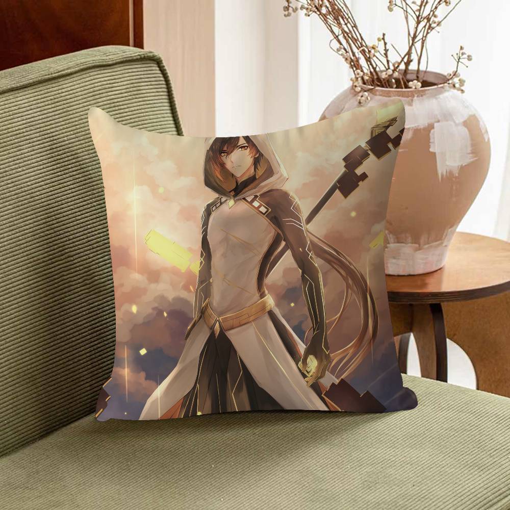 Zhongli Tecknad Kuddfodral Bil Prydnadskuddfodral För Soffa Bil Julklapp 40x40cm 45x45cm