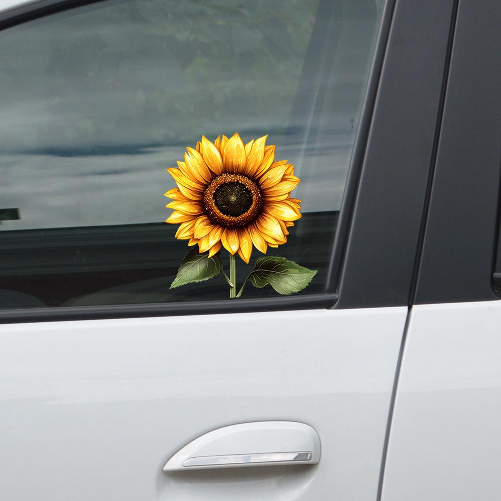 Painted Sunflower Glass Car Background Beautification Decoration Stickers