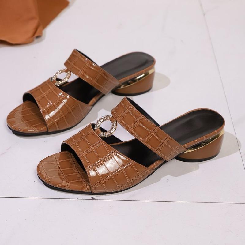 Women Sandals  New Soft Leather Women Shoes Sexy Slippers Female Summer Fashion High Heels Shoes Women Comfortable Sandals