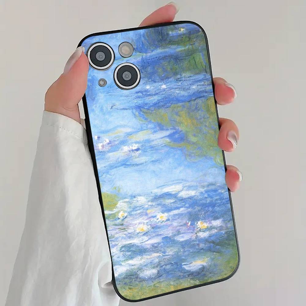 C-Claude M-Monet Art Style Phone Case Cool Black Silicone Soft For IPhone 16 15 14 13 12 11 X XR Plus Pro Max Plus