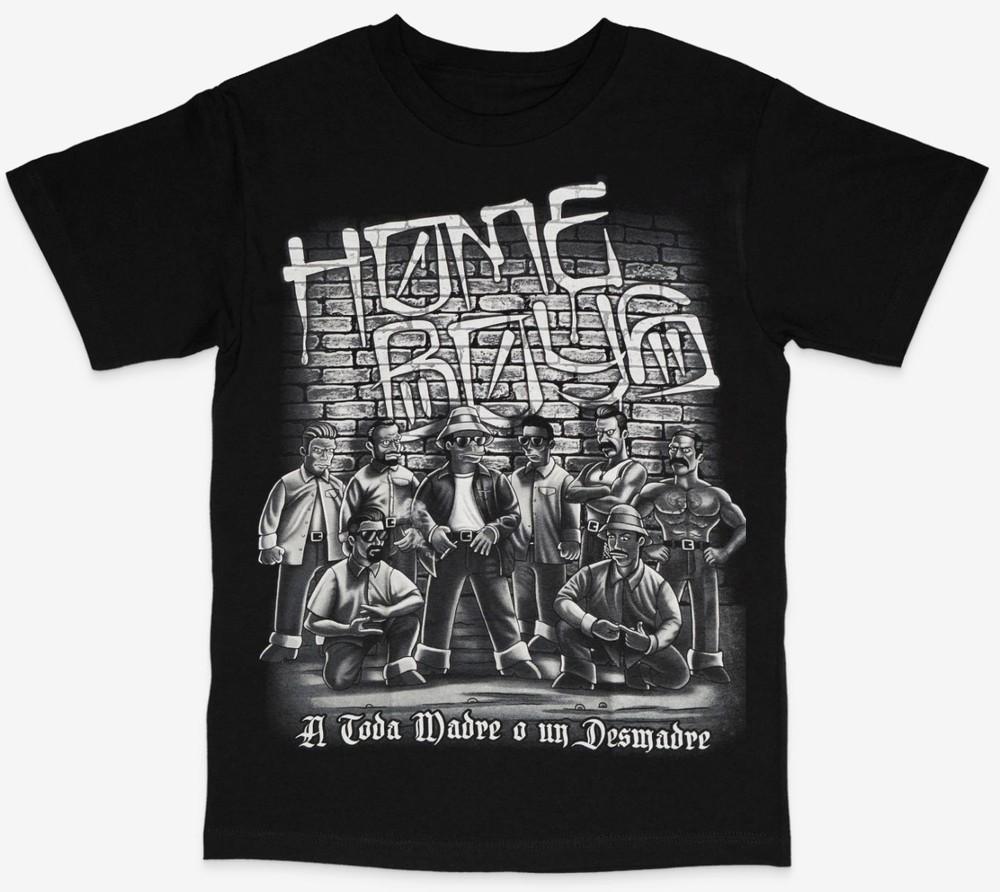 Homeboys Graphic Tee Chicano Art Black  Men s Streetwear Gangster Unisex T-Shirt S
