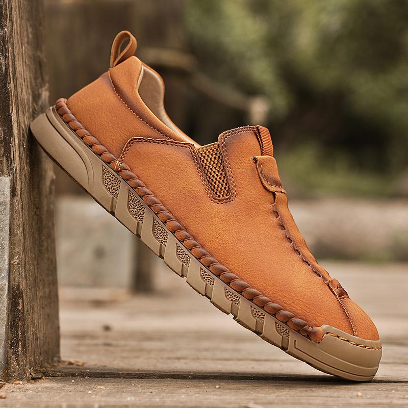 Men's Leather Casual Shoes Handmade Loafers Large Size Men's Genuine Leather Shoes Slip On Shoes