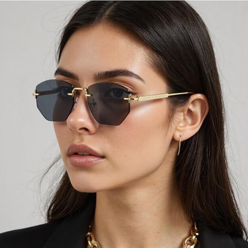 Luxury Designer Sunglasses Women Vintage Rimless Small Trendy Shades for Outdoor Travel Party Fashion Brand