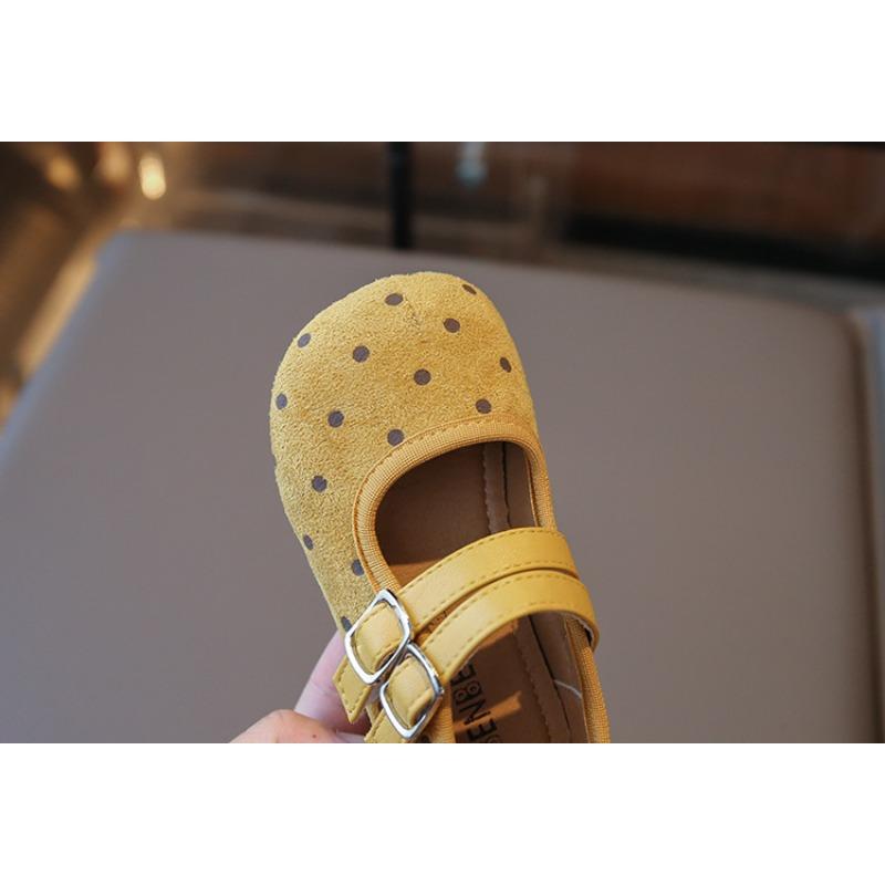 Zapatos de Cuero para Niñas, Nuevo Modelo Otoño Estilo Coreano, Zapatos de Princesa para Bebé con Lunares, Zapatos Birkenstock de Suela Blanda, Zapatos Planos para Niñas Pequeñas
