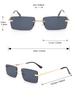 1/2Pcs Unisex Metal Square Frame Fashio Rimless Sunglasses For Outdoor Beach Party