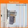 Towel Rack Swivel Wall Mounted Black Bar Hanger Rustproof Bathroom 180 Rotation