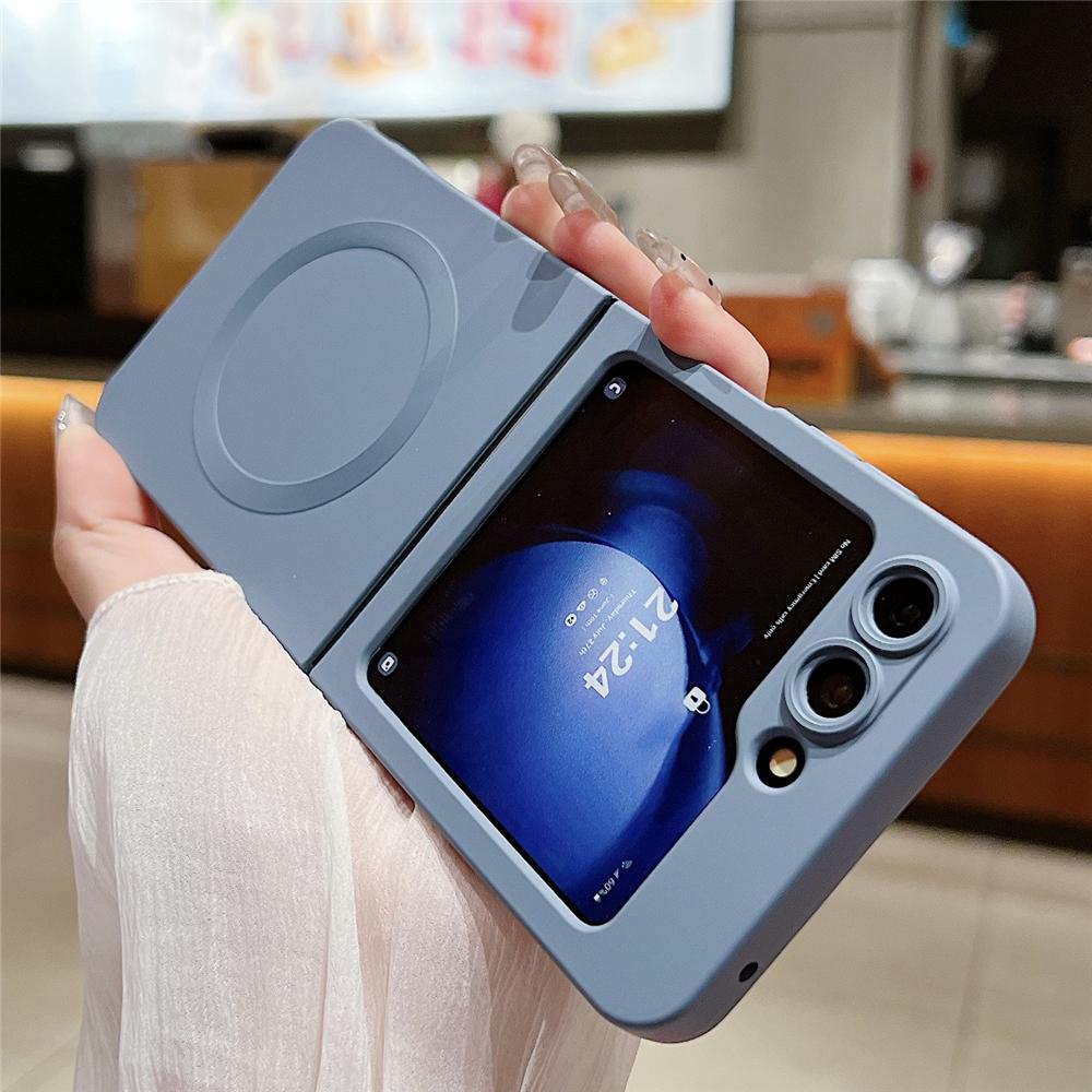 Magnetický obal z tekutého silikonu pro Samsung Galaxy Z Flip 7 6 5 4 3 Bezdrátové nabíjení Nárazuvzdorná ochrana Měkký kryt pro ZFlip7