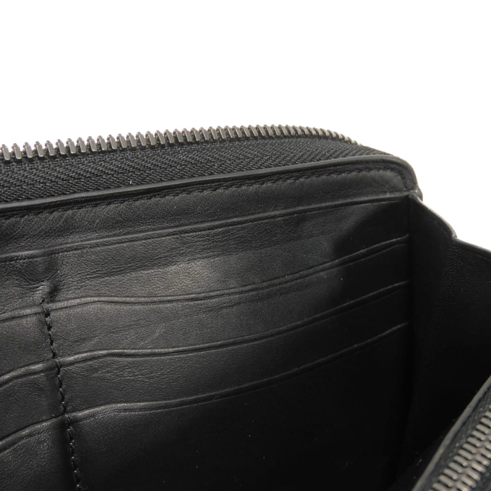 Used 11828 Itauba Scritto Long Zip Wallet 7940 Old Logo Black Zip Around Calligraphy Nero Grigio Men's from Japan