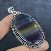 Fluorite Gemstone 925 Sterling Silver Jewelry Pendant 3.03"