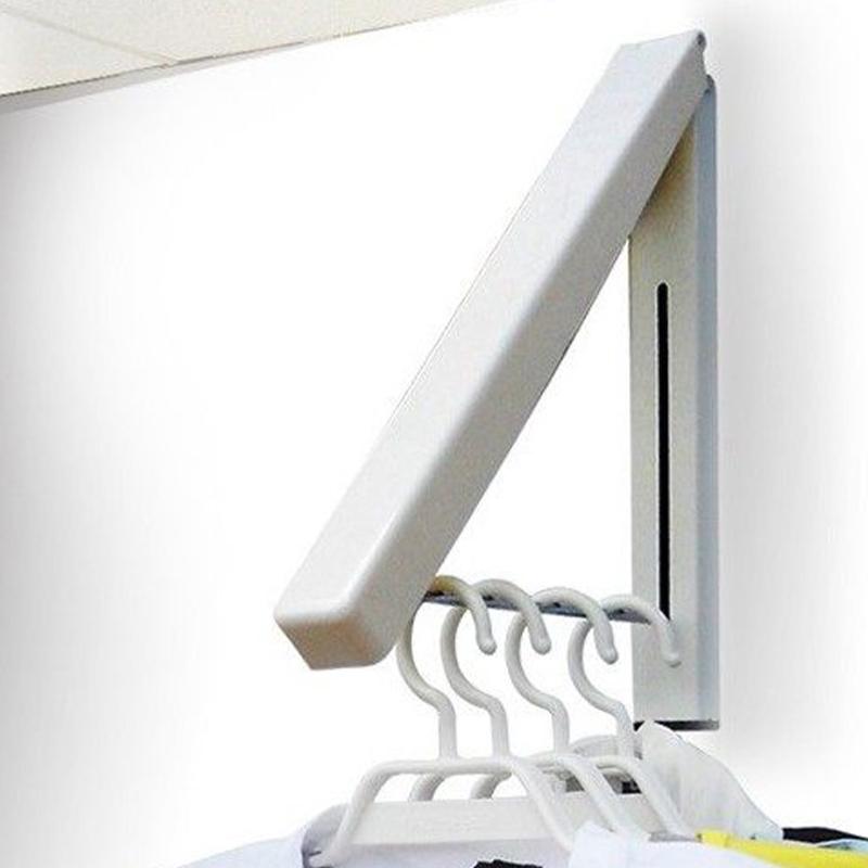 No-Drill Folding Telescopic Concealed Clothes Rack For Balconies Invisible Clothes Drying Rack