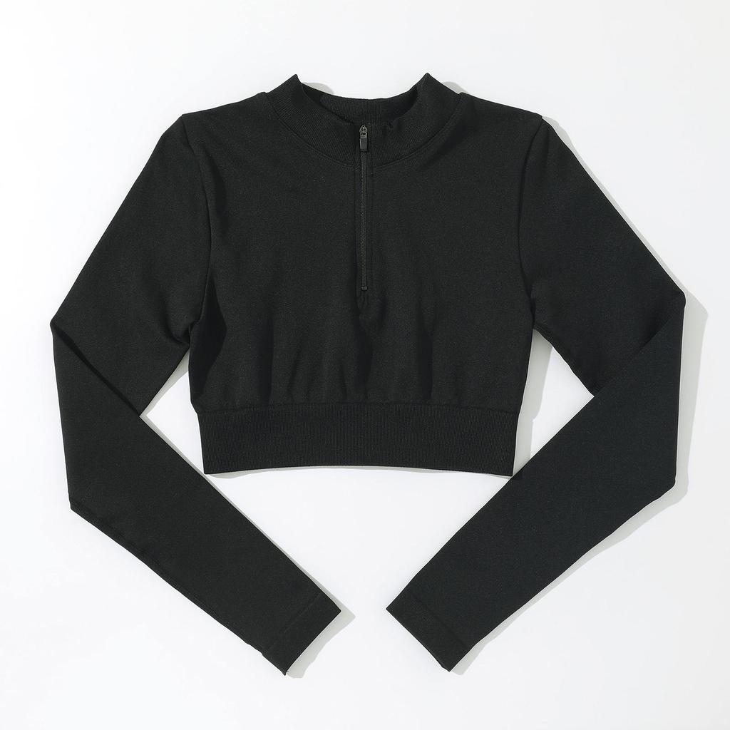 Seamless European and American Yoga Set: Women's Sports Bra & High-Waisted Pants with Long Sleeves