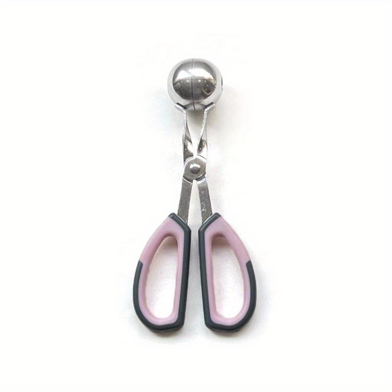 

2 Sizes Stainless Steel Meatball Spoon with Anti-Slip Handles, Non-Stick Meat Ballers Ice Cream Rice Ball Clip розовый