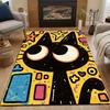 1PC Black Cat with Colorful Background Carpet for Living Room Bedroom Sofa Home Decor Rus Non-slip Floor Mat Luxury Gift