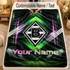 Flannel BlanketBorussia Mönchengladbach Custom Name Text Personalized Soft Warm Throw Blanket Home Decor Gift