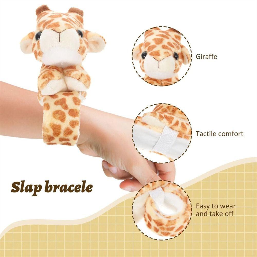 Panda Tiger Cartoon Slap Bracelet Clap Circle Stuffed Animal Wristband Gift Toy Kids Toy