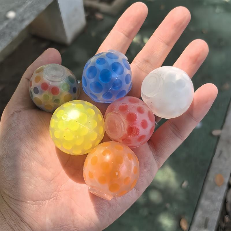5pcs 3.5cm Soft Rubber Squeeze Ball Grape Ball Stress Relief Sensory Toy for Kids Party Favors Pinata Fillers Christmas Gift
