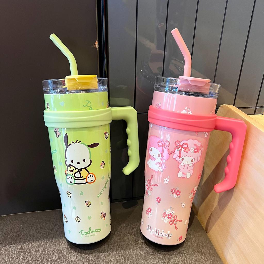 Sanrio Thermos Cup Big Mac Bingba Cup Water Cup Large Capacity Stainless Steel High Value Straw Cup