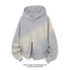 Men Loose Heavy Weight Double Zipper Hooded Sweatshirt Casual American Style Top