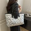 Large Capacity Down Jacket Bag for Women, 2026 New Embroidered Thread Handbag, Relaxed and Fashiable Tote Bags