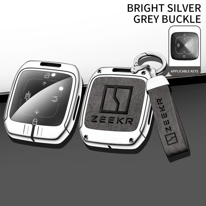 Zinc Alloy Leather Car Remote Key Cover for Extremely Krypton 001 007 009 ZEEKR X NFC Truck Key Keychain Accessories
