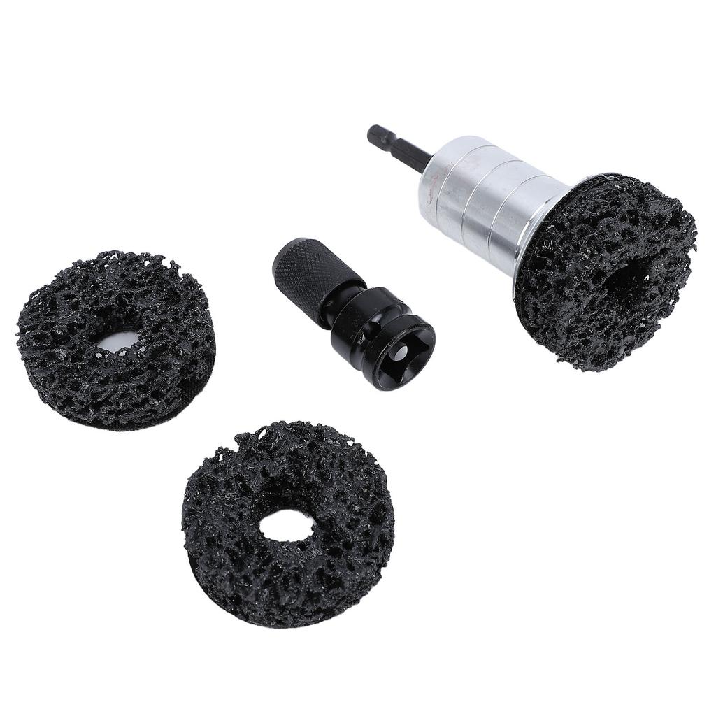 Radnaben-Reinigungskit Rostentferner für Bremsscheibe und Radbolzen 1/2 Zoll Schraubenschlüssel-Adapter mit 2 Ersatz-Schleifscheiben