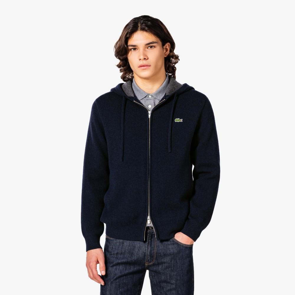Lacoste Men's Double-Knit Hooded Zip-Up AH390E-55N166