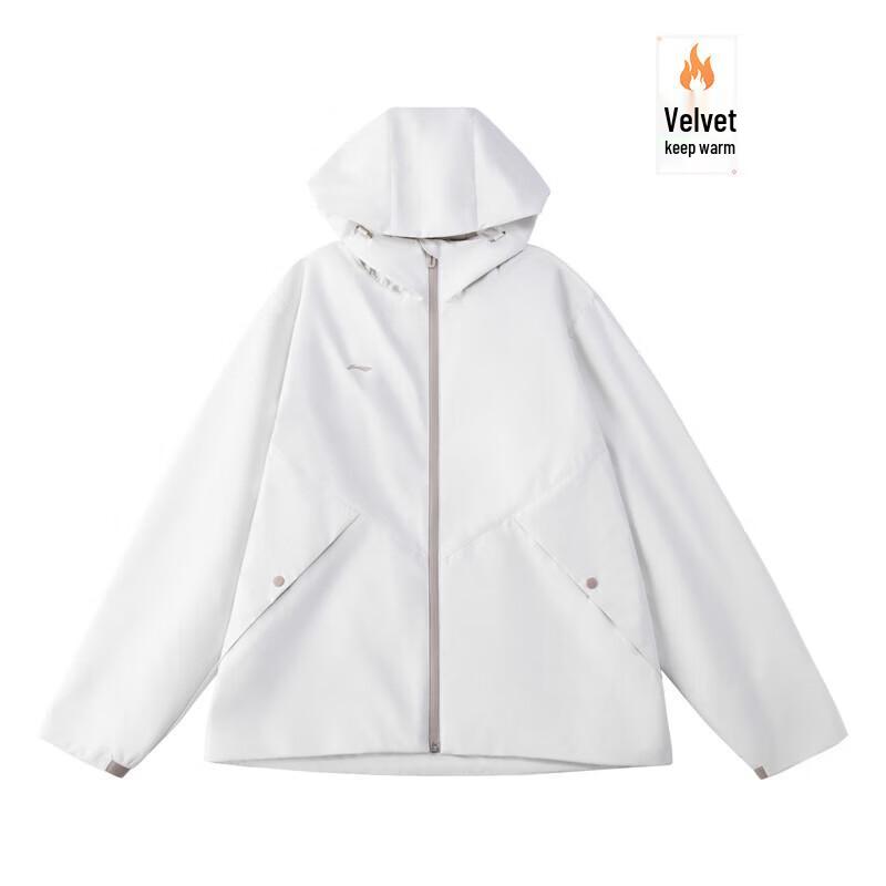 LI-NING Women's Fleece-Lined Hooded Sports Jacket