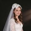 Fingertip Length Bride Veils with Flower Hairband Design for Elegant Bride Church and Outdoor Wedding Ceremony Dressingup