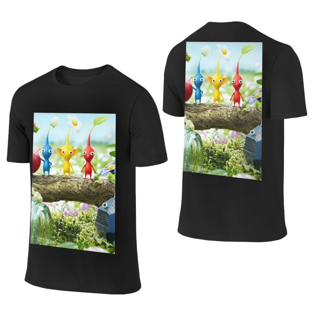 100 Cotton Pikmin TShirt Unisexs Double Sided T Shirt Unisex ONeck Summer Shirts Tops S6XL