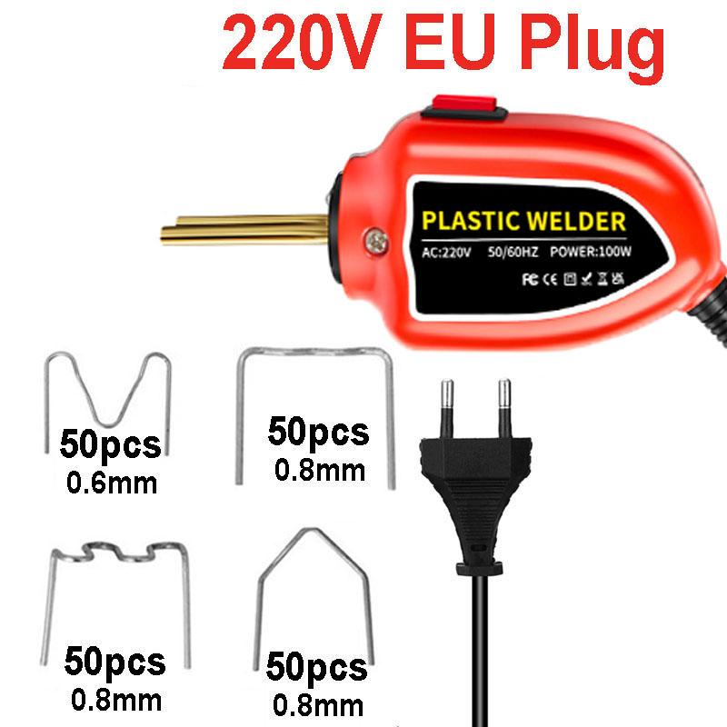 100W Plastik KAYNAK MAKINESİ Plastik Kaynakçı Tabancası 200 adet Sıcak Zımba Tamponlar tamir kiti havya Araba Tampon Tamir Araçları