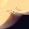 Damen Mode Offener Fingerring mit doppeltem Zirkonia-Besatz Party Schmuck Geschenk