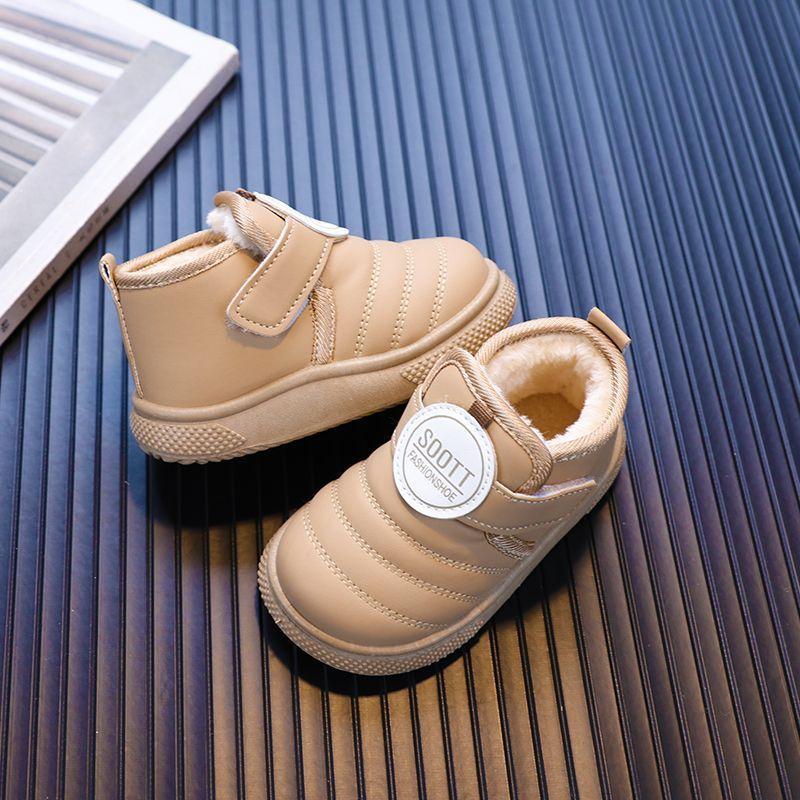 

Boys Winter Snow Boots With Waterproof Leather Soles For Kids Outdoor Play 12.5cm хакі