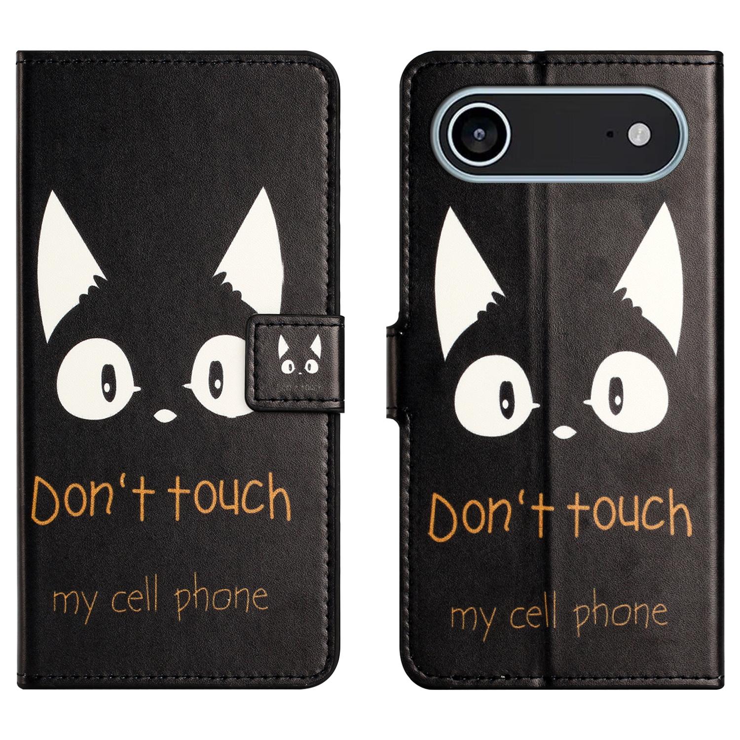 

For iPhone 17 Air Case Pattern Print PU Leather Wallet Phone Cover Cat Ears