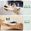 Creative Wooden Frame Cat Window Hammock, Paw Print Durable Hanging Detachable Bed Design, Cozy Pet Furniture Supplies