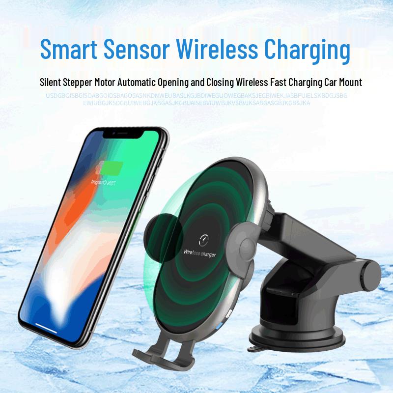 Smart Wireless Charger Car Mount with Touch Sensor & Fast Charging чёрный