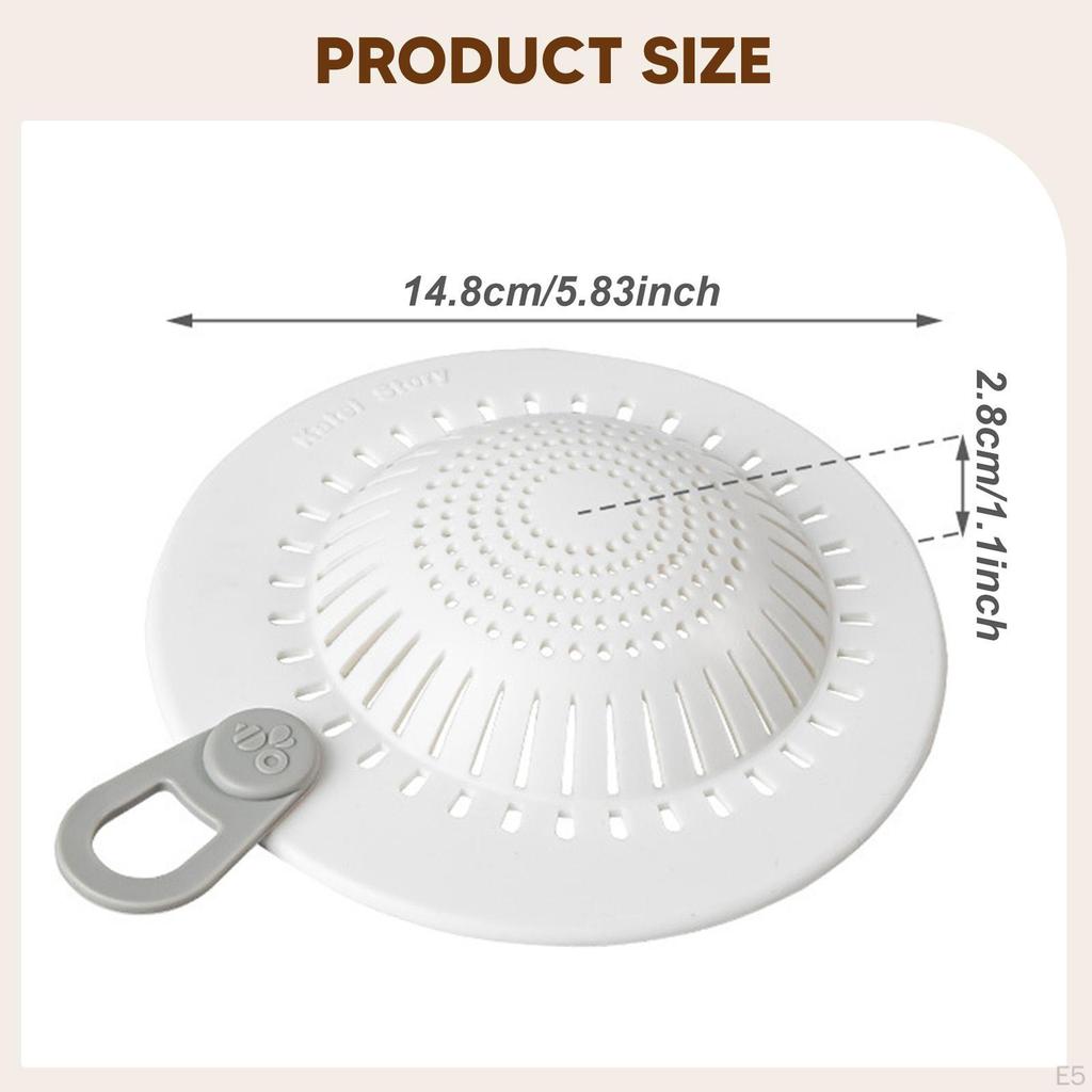 Bathtub Drain Hair Stopper Reusable Round Portable Easy To Clean Kitchen Sink Cover