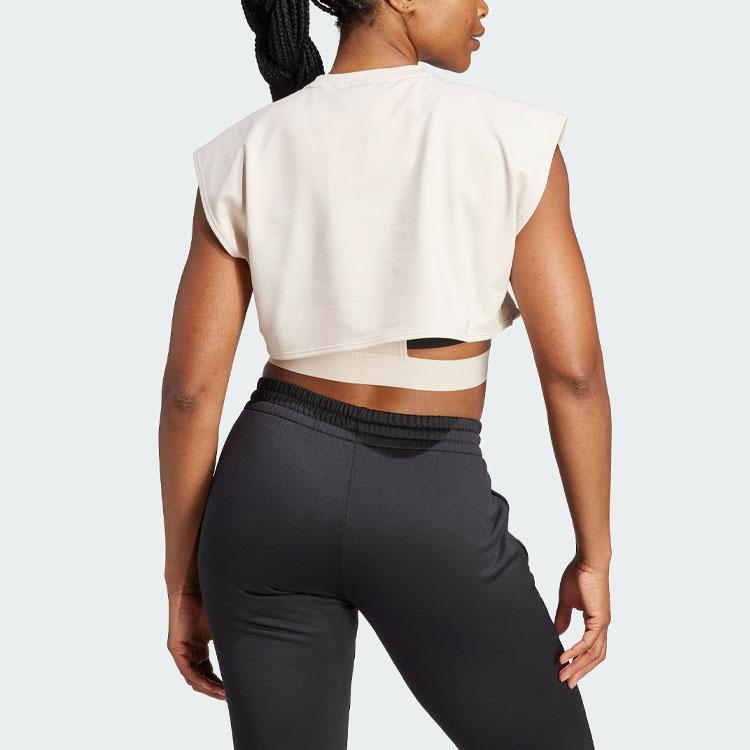 Adidas Power Aeroready Crop Training Фитнес Футболка с короткими рукавами Женские топы — фото 3