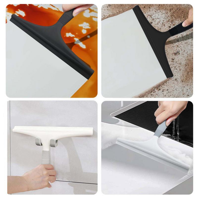 Shower Squeegee for Glass Doors Silicone Squeegee with Hook Bathroom Shower Mirrors Tiles and Car Windows Streak Free Cleaning