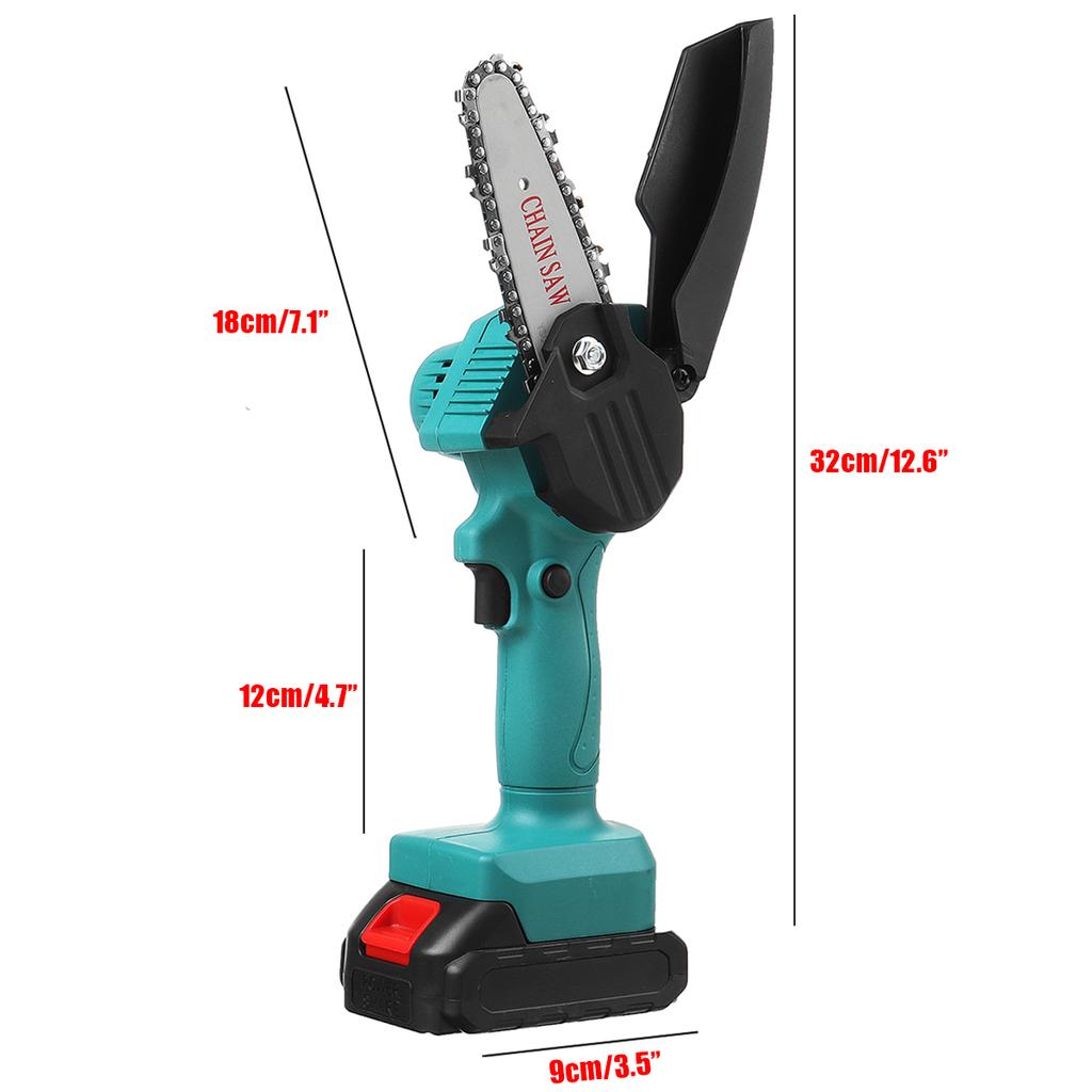 168VF 1500W Electric Chain Saw Lithium Battery Mini Pruning One-handed Garden Tool With Chain Saws Rechargeable Woodworking Tool