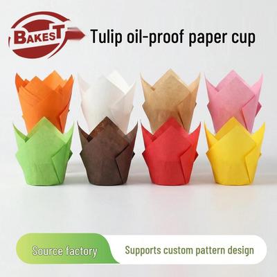 Tulpen-Ölbeständige Hochtemperatur-Backpapierförmchen - Einweg-Muffinförmchen in Lebensmittelqualität