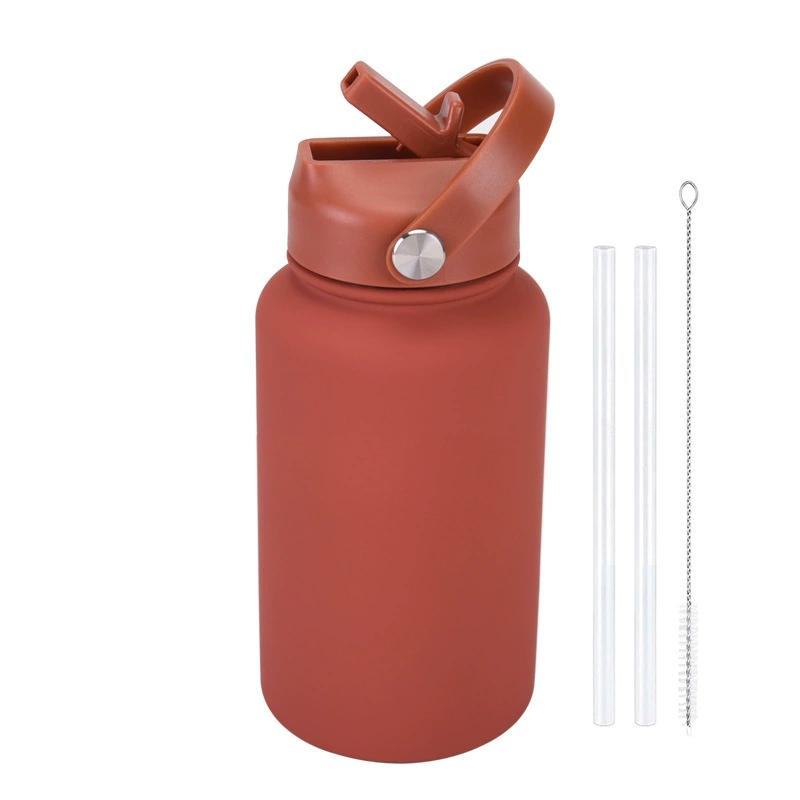 PuraCool Personalised Water Bottle 650ml/22oz Insulated Thermos Customised Tumbler Flask with Straw