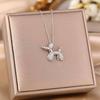 Women's Silver Titanium Steel Necklace with Micro-Inlaid Zircon - Elegant, Durable Clavicle Chain Jewelry