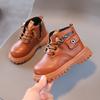 Handsome Lock Zipper Motorcycle Boots for Kids Girl Spring Autumn  Designer Pocket Children Shoes Boys Ankle Boots H01083