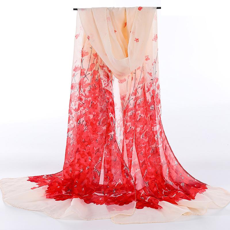 Scarf for Women Versatile and Fashionable Shawl  Spring and Autumn Korean Scarf  Thin Long Chiffon Large Yarn Scarf