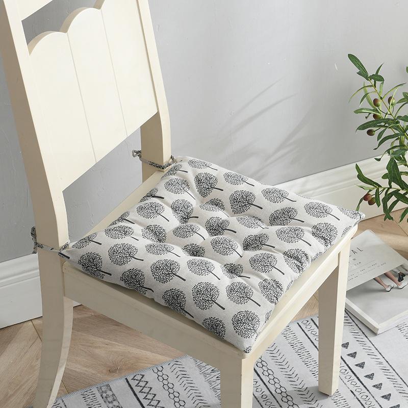 Thickened Cotton Linen Square Cushion for Office, Dining, or Student Chairs