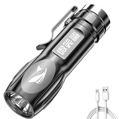 Torcia a LED con messa a fuoco forte in ABS super luminoso Torcia multifunzione ricaricabile con batteria incorporata per la casa portatile all'aperto