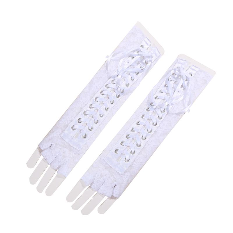 1 Par Kvinnor Elegant Bal Nattklubb Snörhandskar Tea Party Fingerlösa armbågslängda handskar